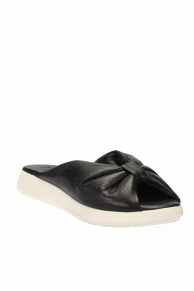 pearl genuine leather black women 's slippers 120130006534