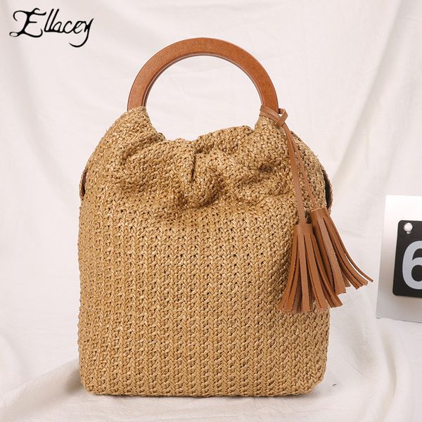 fashion hasp bucket bag new tassel decoration women handbags round wood handle knitting beach rattan bag girls travel mini
fashion hasp bucket bag new tassel decoration women handbags round wood handle knitting beach rattan bag girls travel mini