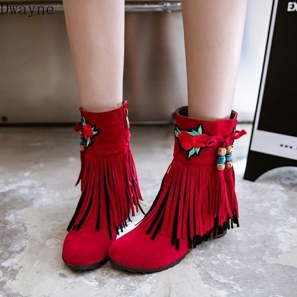2020 new female sweet college wind wave simi increase tassel fashion side zipper boots, Black
2020 new female sweet college wind wave simi increase tassel fashion side zipper boots, Black