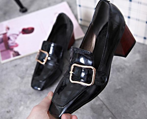 2019 women's shoes in spring and autumn with new style high heel coarse heel square head #185, Black
2019 women's shoes in spring and autumn with new style high heel coarse heel square head #185, Black