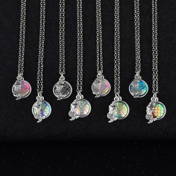 pretty pendant necklace shimmery mermaid scales fish choker necklace for women girls party jewelry dream romantic long chain necklace, Silver
pretty pendant necklace shimmery mermaid scales fish choker necklace for women girls party jewelry dream romantic long chain necklace, Silver
