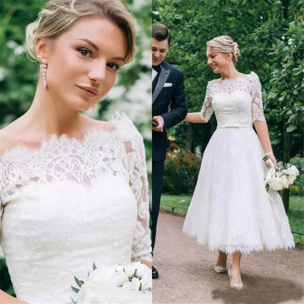 2019 Newest country wedding dresses bateau neck half sleeves bridal gowns withSash Off-Shoulder Ankle-Length lace a line dress Custom Made
2019 Newest country wedding dresses bateau neck half sleeves bridal gowns withSash Off-Shoulder Ankle-Length lace a line dress Custom Made