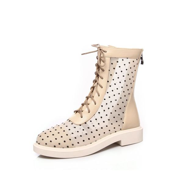 polka dot mesh pu leather ankle boots square heel women shoes round toe lace up zipper ladies pumps big size 34-43, Black
polka dot mesh pu leather ankle boots square heel women shoes round toe lace up zipper ladies pumps big size 34-43, Black