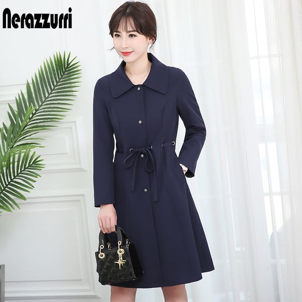 nerazzurri spring autumn coat women navy blue sashes 2019 autumn women fashion elegant trench plus size long outwear 5xl 6xl 7xl, Tan;black
nerazzurri spring autumn coat women navy blue sashes 2019 autumn women fashion elegant trench plus size long outwear 5xl 6xl 7xl, Tan;black