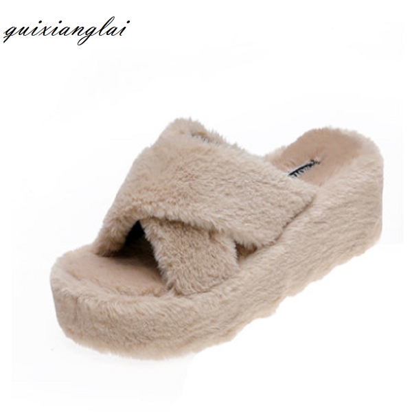 2019 autumn new fur slippers women's fashion wear thick bottom comfortable fur home winter lazy slippers, Black
2019 autumn new fur slippers women's fashion wear thick bottom comfortable fur home winter lazy slippers, Black