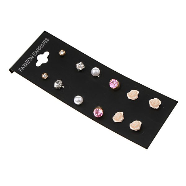 6 pairs crystal pearl ear stud earrings fashion jewelry for women girls gift, Golden
6 pairs crystal pearl ear stud earrings fashion jewelry for women girls gift, Golden
