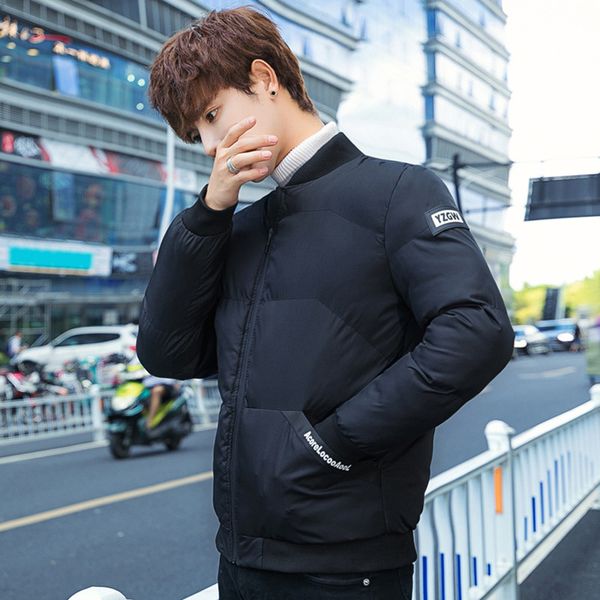 autumn & winter men baseball collar lettered slim fit down jacket cotton-padded clothes large size origional hong kong style cot, Black
autumn & winter men baseball collar lettered slim fit down jacket cotton-padded clothes large size origional hong kong style cot, Black