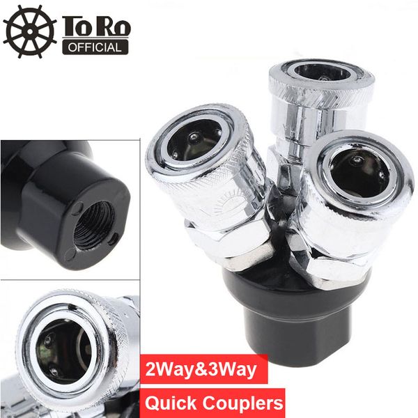 toro high speed steel pneumatic fittings multi functional air coupler three way air hose quick connectors for compressors
toro high speed steel pneumatic fittings multi functional air coupler three way air hose quick connectors for compressors