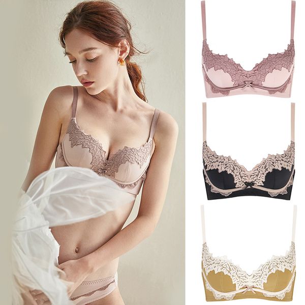 female elegant soild lace embroidered gathered push up lingerie without steel ring for small chest bras women underwear intimate, Red;black
female elegant soild lace embroidered gathered push up lingerie without steel ring for small chest bras women underwear intimate, Red;black