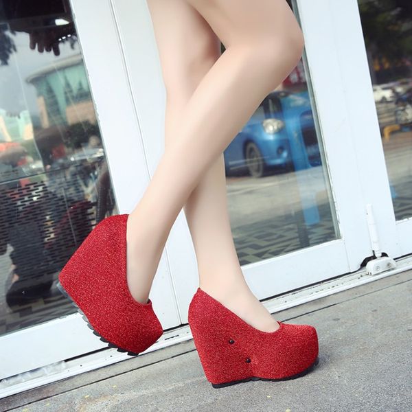 2019 new korean wedge platform round head shallow mouth ultra high heels children, Black
2019 new korean wedge platform round head shallow mouth ultra high heels children, Black