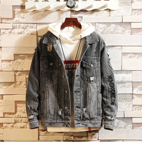 2019 autumn jeans coat men's korean-style fashion slim fit men's jacket cowboy turn-down collar coat casual, Black;brown
2019 autumn jeans coat men's korean-style fashion slim fit men's jacket cowboy turn-down collar coat casual, Black;brown