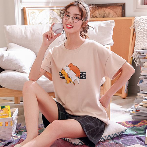 2019 new pajamas for women short-sleeved summer pajama sets cartoon lovely pajamas casual cute girl sleepwear suit, Blue;gray
2019 new pajamas for women short-sleeved summer pajama sets cartoon lovely pajamas casual cute girl sleepwear suit, Blue;gray