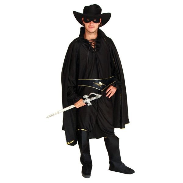 men black masked knight hero bandido zorro costume halloween purim party carnival masquerade cosplay outfit, Black;red
men black masked knight hero bandido zorro costume halloween purim party carnival masquerade cosplay outfit, Black;red