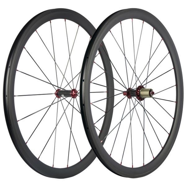 700c clincher 38mm carbon wheelset road bicycle ud matte carbon wheels red r36 hub red nipples
700c clincher 38mm carbon wheelset road bicycle ud matte carbon wheels red r36 hub red nipples