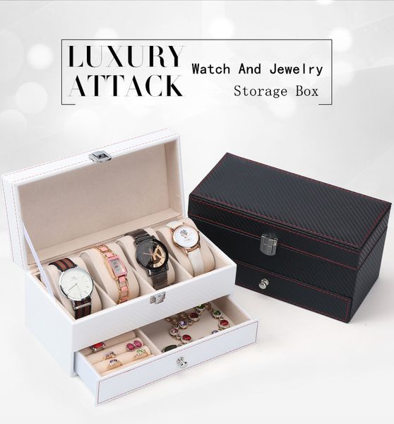 new two layers watch and jewelry storage boxes case carbon fiber watch organizer mechanical display case holder, Black;blue
new two layers watch and jewelry storage boxes case carbon fiber watch organizer mechanical display case holder, Black;blue