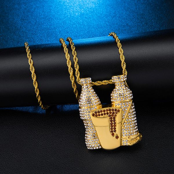 us7 wine bottle&cup combo necklace & pendant paved rhinestoned bling iced out pendants with chain for men hip hop jewelry, Silver
us7 wine bottle&cup combo necklace & pendant paved rhinestoned bling iced out pendants with chain for men hip hop jewelry, Silver
