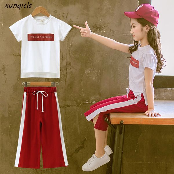 2019 new girls clothing sets summer short sleeve t-shirt+pants 2 pcs kids outwear children clothes suits y190518, White
2019 new girls clothing sets summer short sleeve t-shirt+pants 2 pcs kids outwear children clothes suits y190518, White