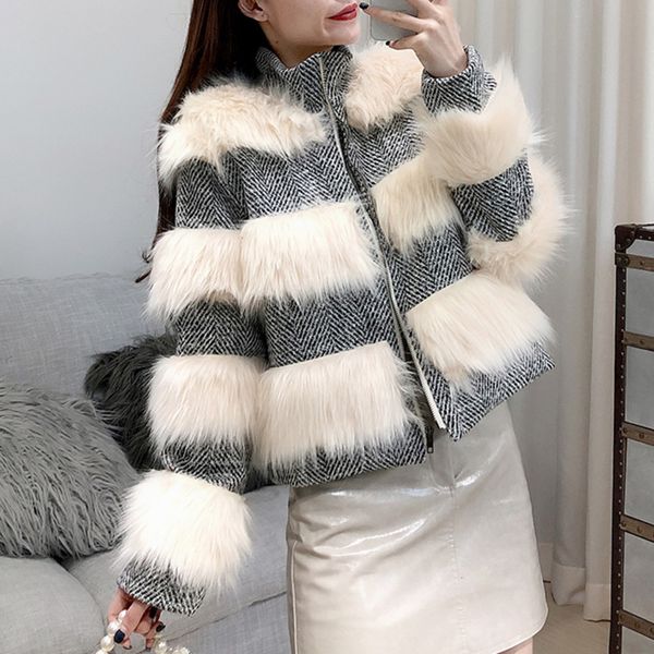 women's down & parkas sexemara 2021 winter patchwork faux fur full sleeve thick zipper open laides fashion warm women coat cpk033, Black
women's down & parkas sexemara 2021 winter patchwork faux fur full sleeve thick zipper open laides fashion warm women coat cpk033, Black