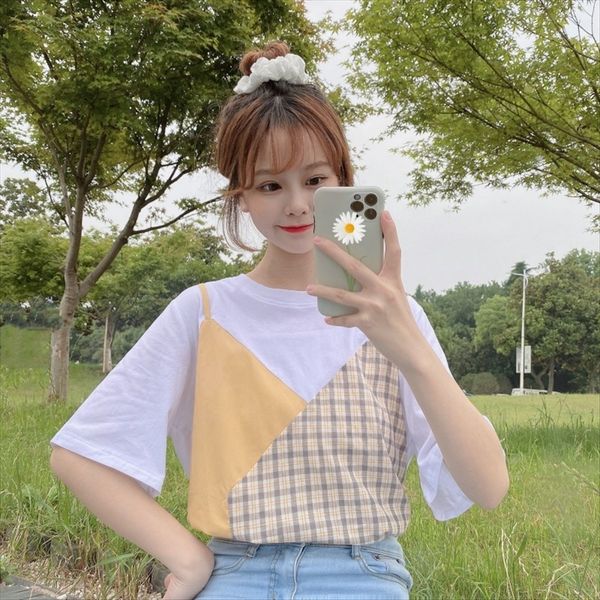 2020 contrast color stitching fake two-piece loose short-sleeved t-shirt women's wear ins 2020 contrast color stitching fake two-piece, White
2020 contrast color stitching fake two-piece loose short-sleeved t-shirt women's wear ins 2020 contrast color stitching fake two-piece, White