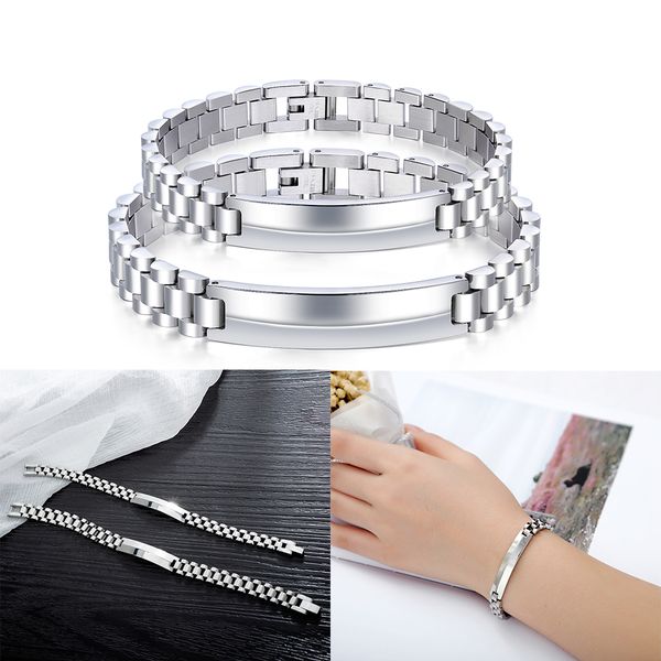 couples bracelets stainless steel watchband chain charm bracelets link chain cuff wristlet bangle wristband cuba bracelet circlet xmas gift, Black
couples bracelets stainless steel watchband chain charm bracelets link chain cuff wristlet bangle wristband cuba bracelet circlet xmas gift, Black