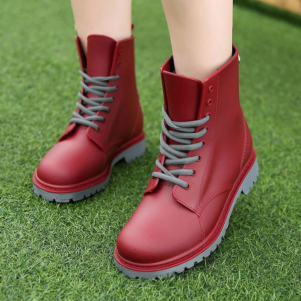 women's fashion rainboots waterproof shoes woman mud water shoes rubber lace up pvc ankle boots sewing rain boots plus size 41, Black
women's fashion rainboots waterproof shoes woman mud water shoes rubber lace up pvc ankle boots sewing rain boots plus size 41, Black