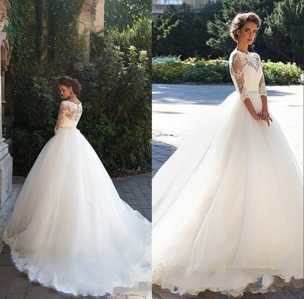 Country Wedding Dresses High Neckline Half Long SleeveTulle Princess Lace Vintage Ball Gowns Cheap Bridal Dresses Plus Size
Country Wedding Dresses High Neckline Half Long SleeveTulle Princess Lace Vintage Ball Gowns Cheap Bridal Dresses Plus Size