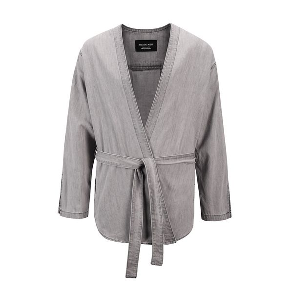 men and women sashes robe shirt streamer cardigan denim coat streetwear long sleeve loose jeans jackets, Black;brown
men and women sashes robe shirt streamer cardigan denim coat streetwear long sleeve loose jeans jackets, Black;brown