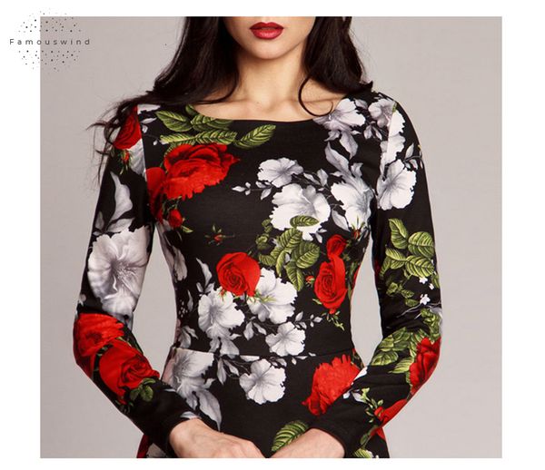 long dress women elegant o neck casual long sleeve vintage floral slim printed maxi dress summer party vestidos, Black;gray
long dress women elegant o neck casual long sleeve vintage floral slim printed maxi dress summer party vestidos, Black;gray