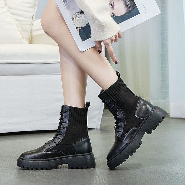 short boots girl boots new season flat-bottomed heavy-heeled workwear shoes woman, Black
short boots girl boots new season flat-bottomed heavy-heeled workwear shoes woman, Black