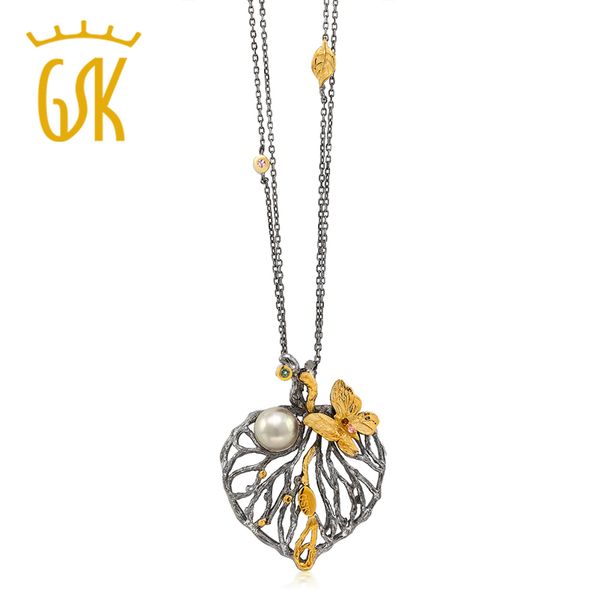 925 sterling silver gold & black plated noir garden butterfly simulated shell pearl heart pendant with chain
925 sterling silver gold & black plated noir garden butterfly simulated shell pearl heart pendant with chain