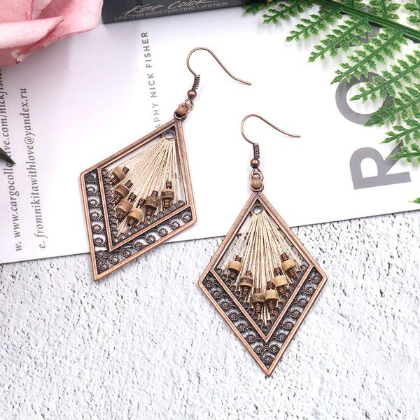 bohemian ethnic style jewelry colorful retro exaggerated diamond earrings hand-woven rice pearl earrings, Golden
bohemian ethnic style jewelry colorful retro exaggerated diamond earrings hand-woven rice pearl earrings, Golden