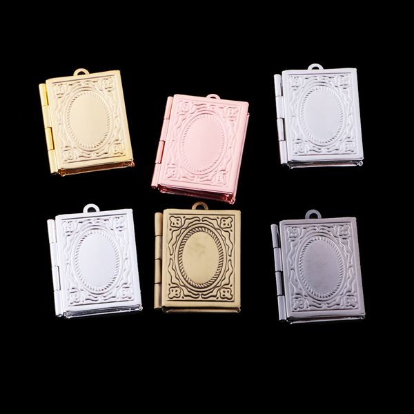 6 pieces p pictures frame charm book shape locket pendant diy jewelry, Silver 
6 pieces p pictures frame charm book shape locket pendant diy jewelry, Silver