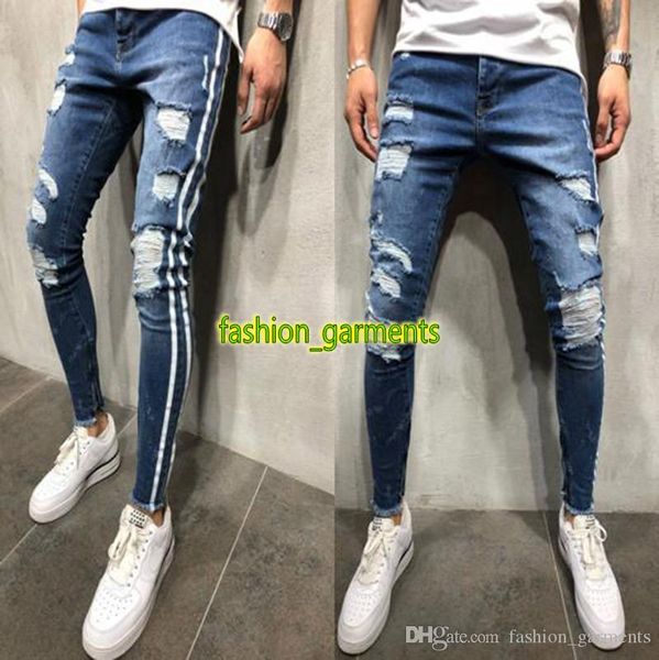 brand new tide mens knee hole jeans mens feet jeans hole jeans mens designer fashion trousers, Blue
brand new tide mens knee hole jeans mens feet jeans hole jeans mens designer fashion trousers, Blue