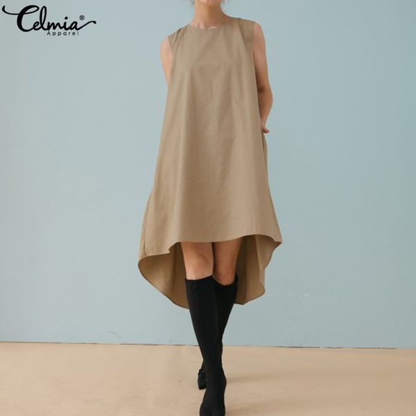 celmia women long shirt dress 2019 summer beach sleeveless midi dress casual loose ruffle vestidos femme plus size sundress, Black;gray
celmia women long shirt dress 2019 summer beach sleeveless midi dress casual loose ruffle vestidos femme plus size sundress, Black;gray