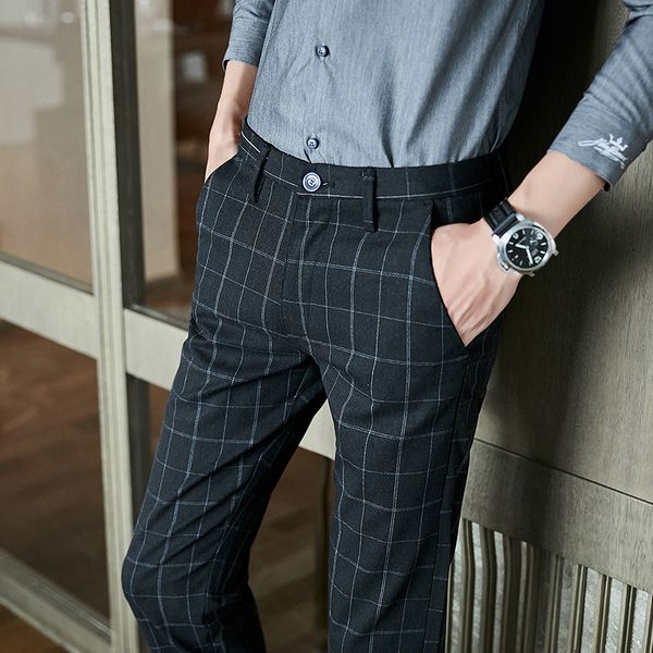 autumn winter men's business suit pant gray plaid casual slim fit dress pants 2020 brand formal wedding trousers pantalon homme, White;black
autumn winter men's business suit pant gray plaid casual slim fit dress pants 2020 brand formal wedding trousers pantalon homme, White;black