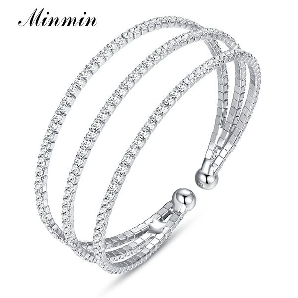 minmin simple crystal multi-layer wedding bangles for women luxury gold/silver color bracelet&bangle fashion party jewelry sl364, Black
minmin simple crystal multi-layer wedding bangles for women luxury gold/silver color bracelet&bangle fashion party jewelry sl364, Black