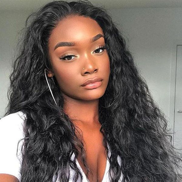 glueless brazilian remy hair wig 13x4 lace front human hair wigs pre plucked water wave wig with baby hair bleached knots, Black
glueless brazilian remy hair wig 13x4 lace front human hair wigs pre plucked water wave wig with baby hair bleached knots, Black