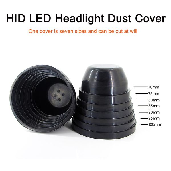 

2pcs universal led/hid headlight rubber dustproof cover waterproof cap 70mm 75mm 80mm 85mm 90mm 95mm 100mm thermostability