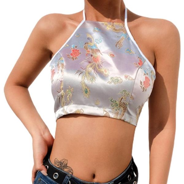 jaycosin fashion women's crop chinese style halter camisole retro printed vest casual vest shirt female feminina, White
jaycosin fashion women's crop chinese style halter camisole retro printed vest casual vest shirt female feminina, White