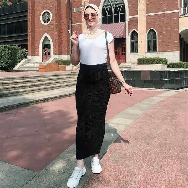 jupe longue femme skirts womens clothing faldas mujer moda 2020 abaya muslim knitted high waist maxi pencil long skirt, Black
jupe longue femme skirts womens clothing faldas mujer moda 2020 abaya muslim knitted high waist maxi pencil long skirt, Black
