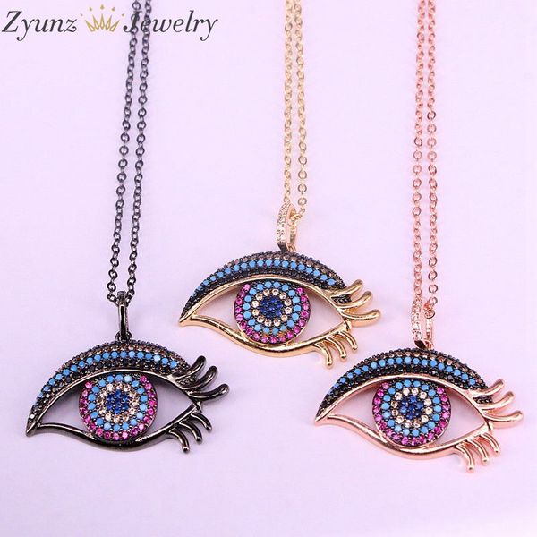 5pcs, rainbow colorful cubic zirconia eye pendant micro pave cz charm jewelry necklace for women, Silver
5pcs, rainbow colorful cubic zirconia eye pendant micro pave cz charm jewelry necklace for women, Silver