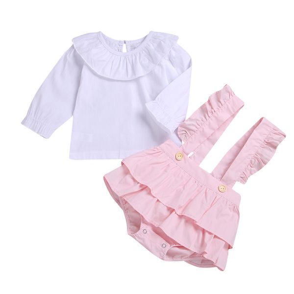 Cute Baby Girl White Cotton Shirt Tops Peter pan collar+Overall Jumpsuit 2pcs set Stars Pink Yellow Hotsale 2019
Cute Baby Girl White Cotton Shirt Tops Peter pan collar+Overall Jumpsuit 2pcs set Stars Pink Yellow Hotsale 2019
