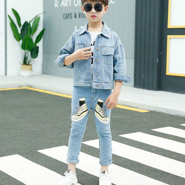 boys two-piece denim sets spring autumn 2019 children cowboy long sleeve light blue jacket print shoes pants kids casual outfits, White
boys two-piece denim sets spring autumn 2019 children cowboy long sleeve light blue jacket print shoes pants kids casual outfits, White
