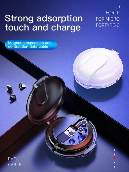 3 in 1 magnetic sucker charging cable, automatic storage charging cable, suitable for huawei, samsung and other mobile phones
3 in 1 magnetic sucker charging cable, automatic storage charging cable, suitable for huawei, samsung and other mobile phones