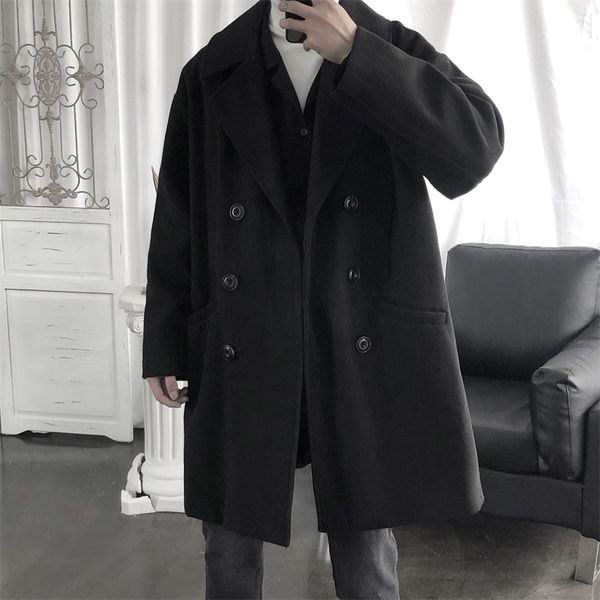 men's wool & blends winter jacket high-quality coat casual slim collar long cotton trench, Black
men's wool & blends winter jacket high-quality coat casual slim collar long cotton trench, Black