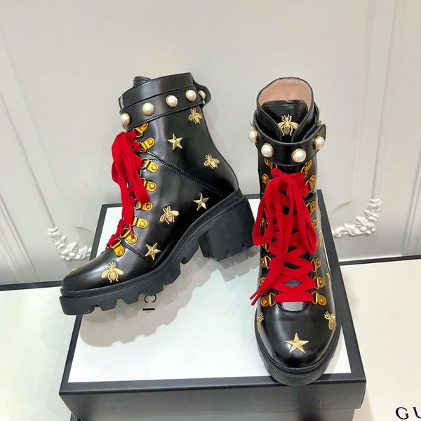 fashion women boots patent leather and heavy-duty soles lady martin boots classic women shoes size 35-42, Black