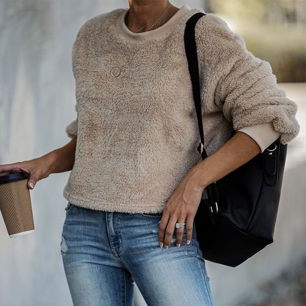 autumn winter faux fur fuzzy pullover women long sleeve round neck casual sweatshirts, Black
autumn winter faux fur fuzzy pullover women long sleeve round neck casual sweatshirts, Black