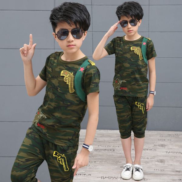 kids boy suits child camouflage short-sleeve t shirt +pant summer suit children's cuhk 2pc fleece leisure sports sets 4-14 ages, White
kids boy suits child camouflage short-sleeve t shirt +pant summer suit children's cuhk 2pc fleece leisure sports sets 4-14 ages, White
