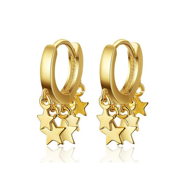 women 925 silver hoop earring cute star circle earring for gril child lady gold color loop huggies jewelry gift eh361, Golden
women 925 silver hoop earring cute star circle earring for gril child lady gold color loop huggies jewelry gift eh361, Golden