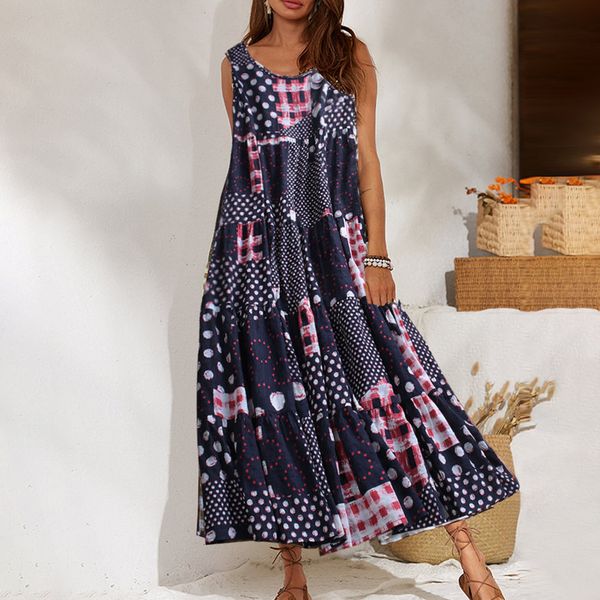 feitong plus size long maxi dress for women 2019 vintage dot print o neck sleeveless long maxi summer dress robe longue femme, Black;gray
feitong plus size long maxi dress for women 2019 vintage dot print o neck sleeveless long maxi summer dress robe longue femme, Black;gray